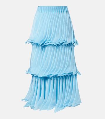 Pleated tiered maxi skirt | Alaïa