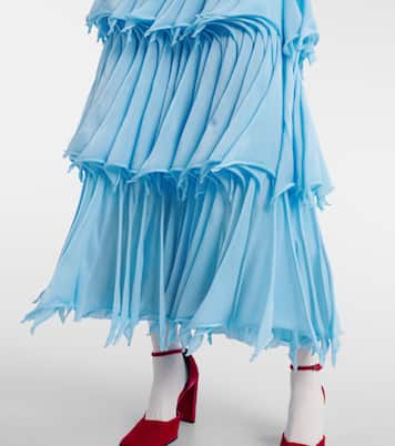 Pleated tiered maxi skirt | Alaïa