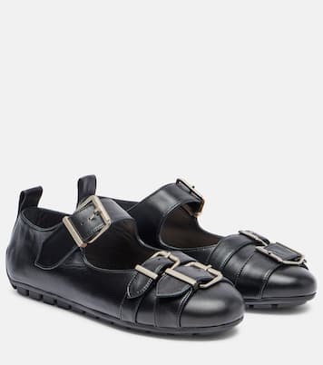 Buckle Ballerina leather ballet flats | Simone Rocha