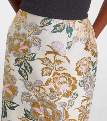Jupe midi en jacquard à fleurs | Carolina Herrera