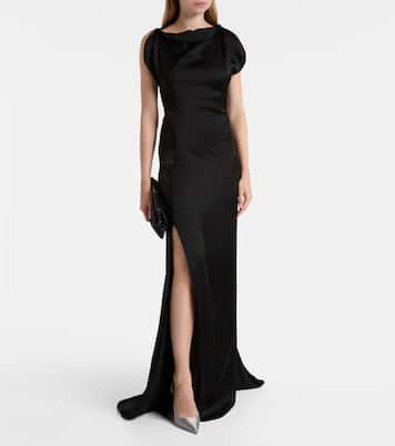 Verzierte Slingback-Pumps Lidia 105 aus Satin | Paris Texas