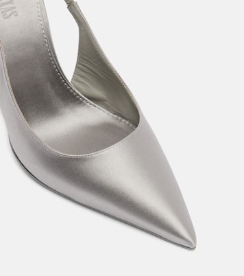 Verzierte Slingback-Pumps Lidia 105 aus Satin | Paris Texas