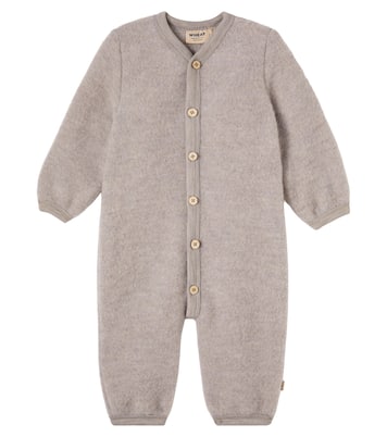 Baby Levi wool fleece onesie | Wheat