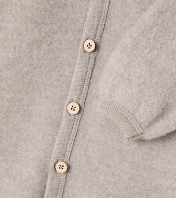 Baby Levi wool fleece onesie | Wheat