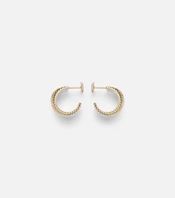 Un Deux Trois Berlingot 9kt gold hoop earrings with diamonds  | Yvonne Léon