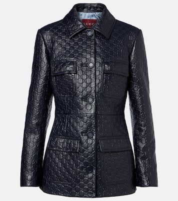 GG embossed leather jacket | Gucci