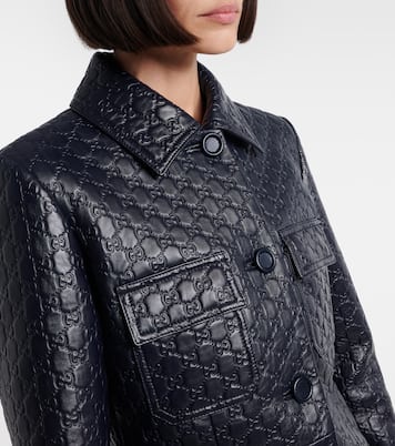 GG embossed leather jacket | Gucci