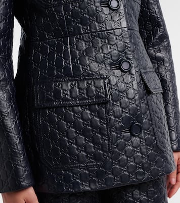 GG embossed leather jacket | Gucci