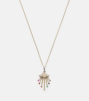 UFO 14kt gold pendant necklace with diamonds | Sydney Evan