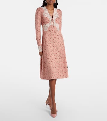 Floral silk-blend midi dress | Dolce&Gabbana