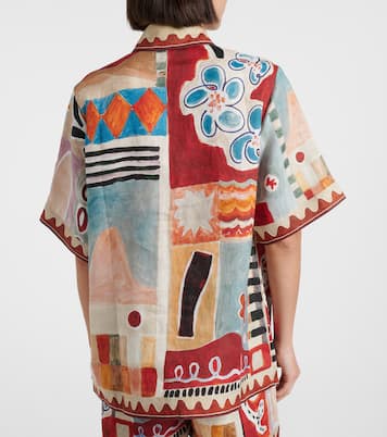 x LRNCE Michelle printed linen shirt | Alémais