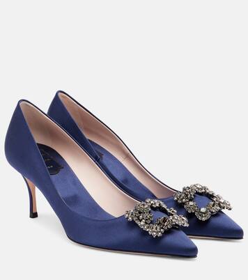 Efflorescence 65 embellished satin pumps | Roger Vivier