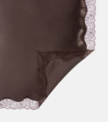 Lace-trimmed silk satin scarf | Magda Butrym