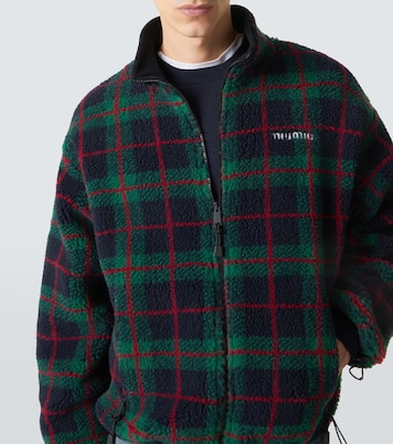Checked teddy jacket | Miu Miu