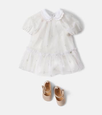 Baby embroidered glitter tulle dress | Tartine et Chocolat