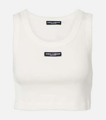 Logo cotton jersey crop top | Dolce&Gabbana