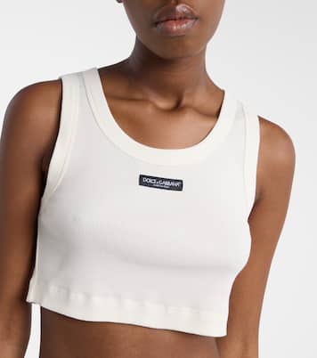 Logo cotton jersey crop top | Dolce&Gabbana