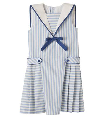 Striped bow-detail cotton dress | Pepa London
