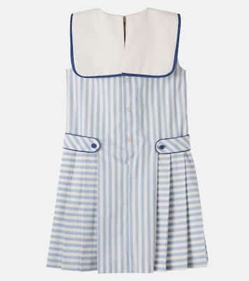 Striped bow-detail cotton dress | Pepa London