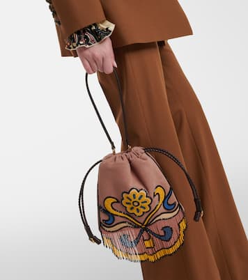 Kalispera 스몰 비즈 스웨이드 숄더 백 | Etro