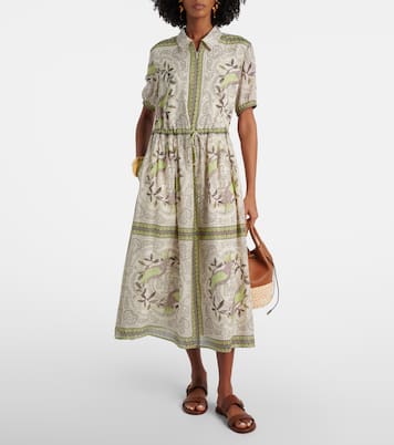 Bedrucktes Midikleid aus Seide und Baumwolle | Tory Burch
