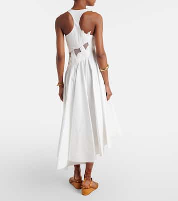 Luna patch-appliqué cotton midi dress | Zimmermann