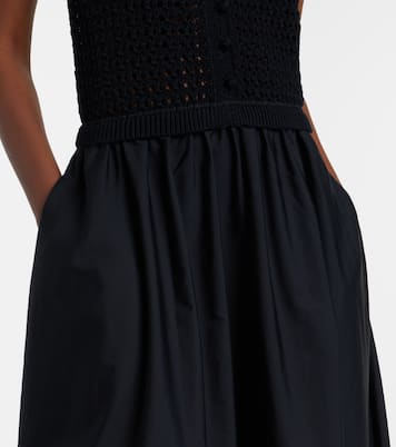 Crochet-trimmed cotton poplin midi dress | Polo Ralph Lauren