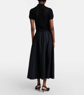 Crochet-trimmed cotton poplin midi dress | Polo Ralph Lauren
