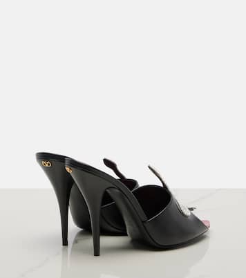 Mules Cœur Vipère en cuir à ornements | Valentino Garavani