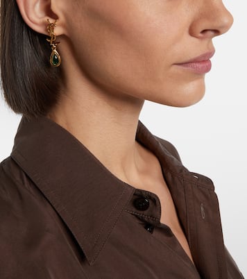 Cassandre embellished drop earrings | Saint Laurent