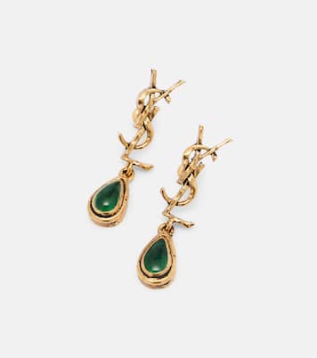 Cassandre embellished drop earrings | Saint Laurent