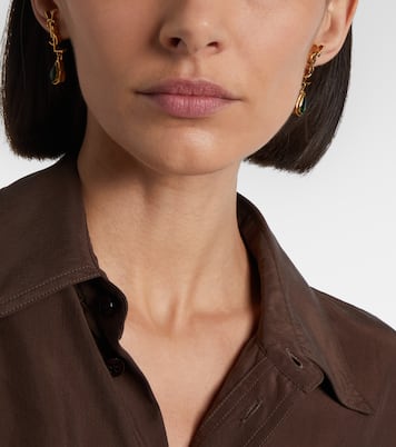 Cassandre embellished drop earrings | Saint Laurent