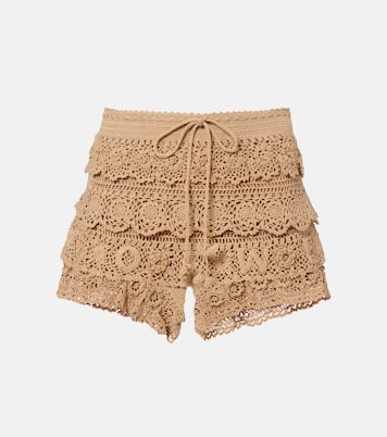 Paula's Ibiza crochet cotton micro shorts | Loewe