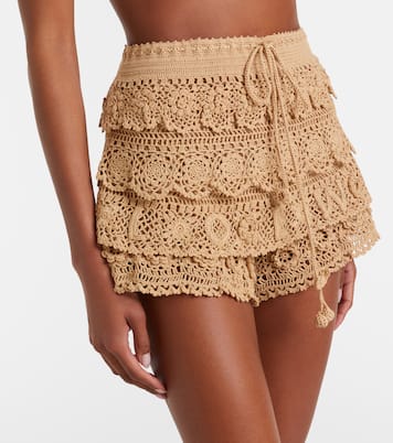 Paula's Ibiza crochet cotton micro shorts | Loewe