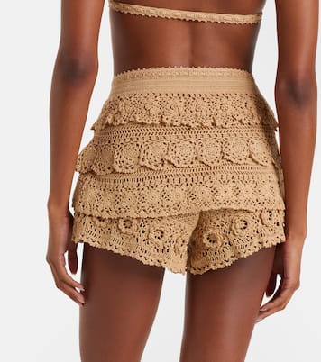 Paula's Ibiza crochet cotton micro shorts | Loewe