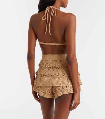 Paula's Ibiza crochet cotton micro shorts | Loewe
