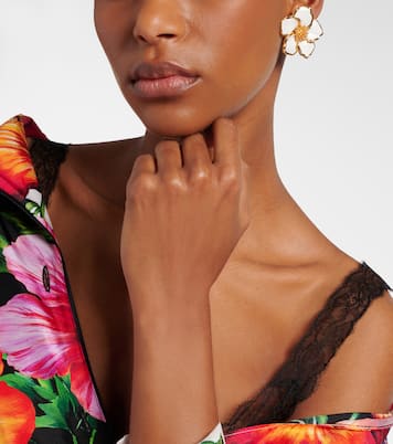 Floral enamel clip-on earrings | Dolce&Gabbana