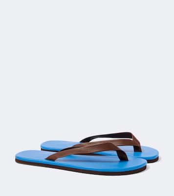 Leather thong sandals in blue - Auralee | Mytheresa