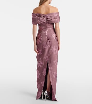 Levinia off-shoulder brocade gown | Rebecca Vallance