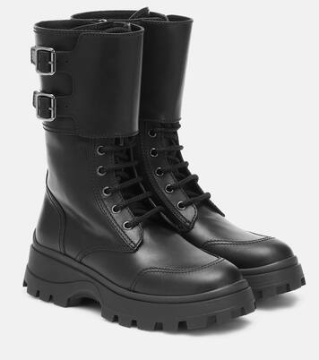 Leather combat boots | Miu Miu