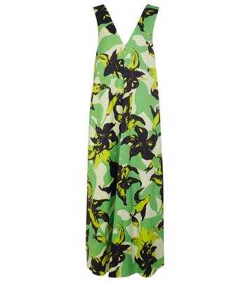 Robe longue à fleurs en satin | Dries Van Noten