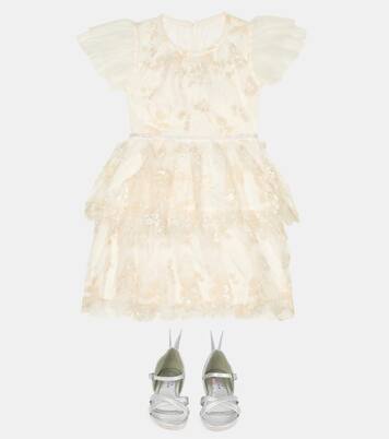 Sequined mesh dress | Self-Portrait Kids