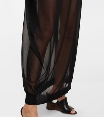 Maxikleid Sheer mit hohem Kragen | Alaïa