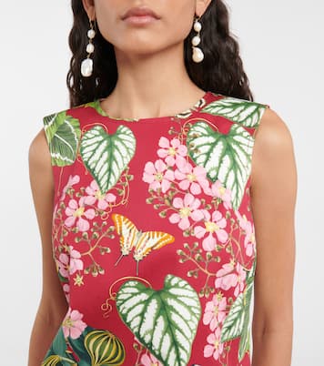 Robe en coton mélangé à fleurs | Oscar de la Renta