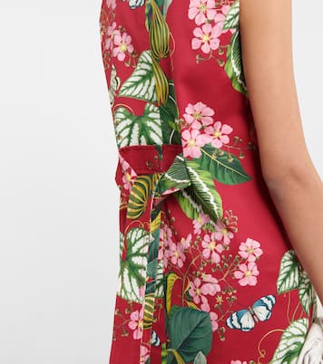 Robe en coton mélangé à fleurs | Oscar de la Renta