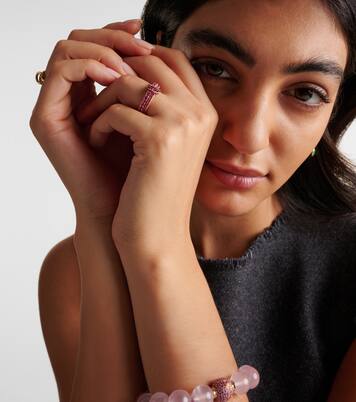 Ring Delphinus Rouge Petite Deux aus 18kt Roségold mit Saphiren und Rubinen | Spinelli Kilcollin