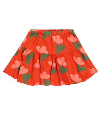 Flower-print tiered miniskirt | Bobo Choses