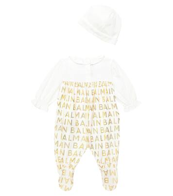 Baby - Tutina e berretto in cotone | Balmain Kids