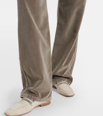 Gerade Mid-Rise-Hose aus Baumwollsamt | Brunello Cucinelli