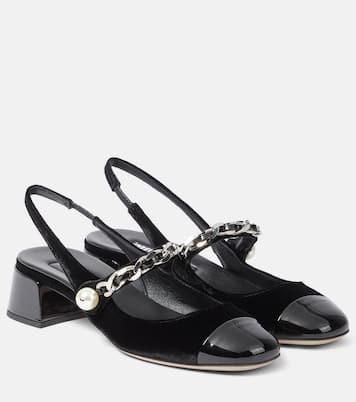 Pumps slingback in velluto | Miu Miu